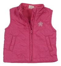 Ružová šušťáková ľahká zateplená vesta s vločkou Impidimpi