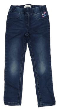 Tmavomodré džegíny se srdíčky 