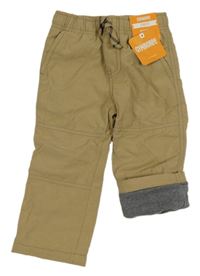 Nové - Béžové plátěné podšité kalhoty Gymboree