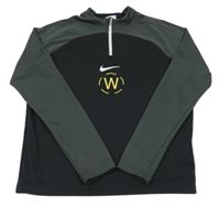 Tmavošedo-čierne športové tričko s potlačou Nike