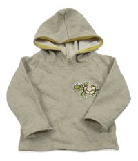 Béžová mikina s korytnačkou a kapucňou