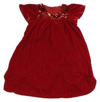 Červené sametové šaty s flitry H&M