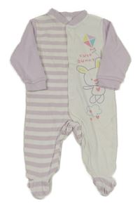 Lila-bílý overal s pruhy a zajícem C&A