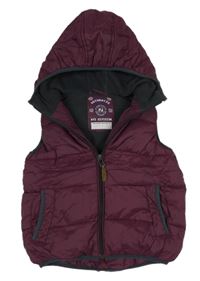 Lilková prošívaná šusťáková zateplená vesta s kapucí Next