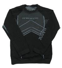 Čierno-svetlomodré spodné funkčné tričko s nápisom