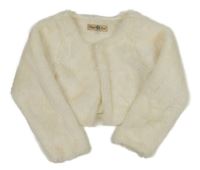 Smetanové kožešinové bolérko