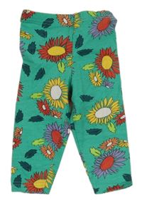 Zelené legíny s kvetmi