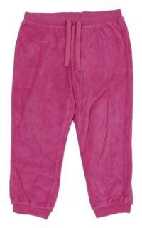 Růžové sametové tepláky Benetton