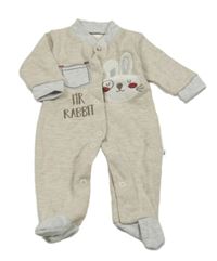 Béžový melírovaný overal s králíkem 