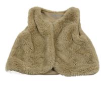 Hnedá kožušinová podšitá vesta