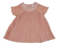 Ružové šifónové plisované šaty H&M