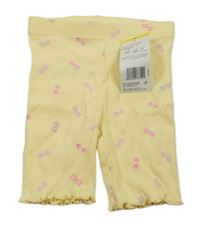 Nové - Žlté rebrované elastické kraťasy s okuliarmi F&F