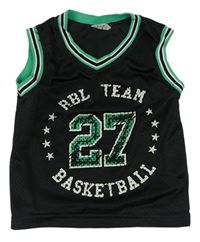 Černo-zelený basketbalový dres s číslom Rebel