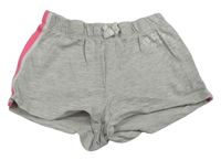 Šedé melírované kraťasy s proužky a nápisem H&M