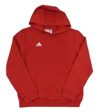 Červená mikina s logem a kapucí Adidas