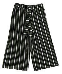Čierne culottes nohavice s prúžkami M&Co.