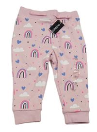 Nové - Svetloružové tepláky s duhami zn. Dunnes