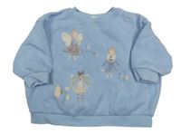 Modrá oversize mikina s vílami Next