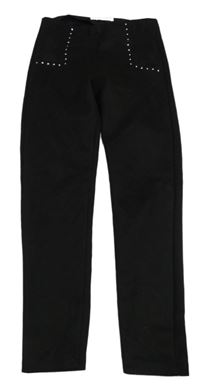 Černé semišové tregíny s kamínky Zara 