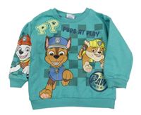 Tyrkysová mikina s pejsky - Tlapková patrola Nickelodeon