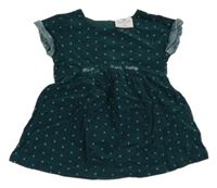 Tmavozelené bodkované menšestrové šaty Topomini
