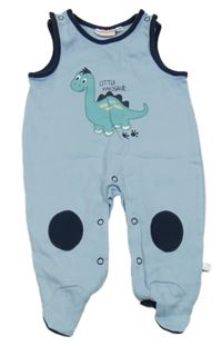 Světlemodro-tmavomodré dupačky s dinosaurem Liegelind 