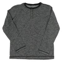 Šedo-černé melírované triko s knoflíčky S. Oliver 