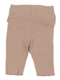 Světlerůžové žebrované legíny s volánky H&M