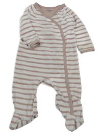 Bílorůžový pruhovaný zamatový overal Naturaline