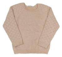 Svetloružový chlpatý vzorovaný sveter Minoti