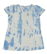 Modro-bílé batikované tričko Hema