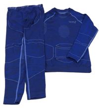 2set - Modré melírované spodní funkční triko + kalhoty C&A