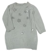 Sivé žinylkové šaty s hvězdami z flitrů Primark