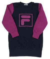 Tmavomodro-purpurová tepláková tunika s logom Fila