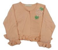 Broskvový prepínaci sveter s květem American Eagle