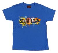 Zafírové tričko s nápisom