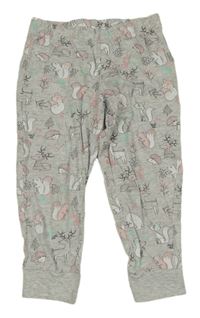 Sivé melírované tepláky so zvieratkami C&A