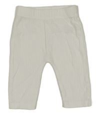 Biele rebrované tepláky George