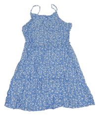 Světlemodré kytičkované šaty Primark 