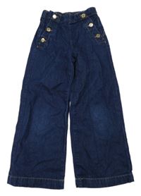 Tmavomodré culottes rifle s knoflíky H&M