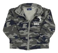 Sivo-tmavomodrá army prepínaci mikina s nápisom Chicco