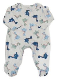 Biely overal s dinosaurami Shein