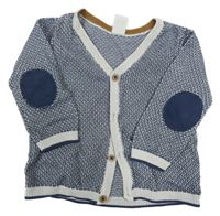Tmavomodro-biely vzorovaný prepínaci sveter s náloketníky H&M