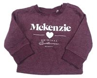 Tmavovínová melírovaná mikina s logom MCKENZIE