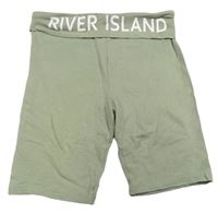 Khakišedé legínové kraťasy s logom RIVER ISLAND