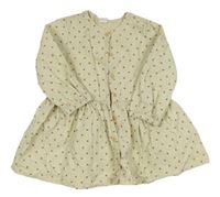 Smotanové menšestrové prepínaci šaty s kvietkami H&M
