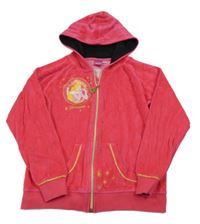 Jahodová sametová propínací mikina se Šípkovou Růženkou a kapucí Disney