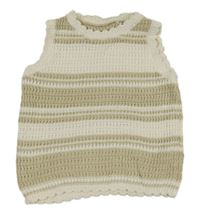 Bielo-béžová vzorovaná pletená vesta George