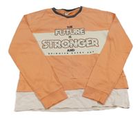 Svetlooranžová mikina s nápismi a všitým trikem LC WaIKIKI