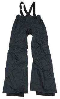 Tmavošedé šusťákové funkční zimní oteplovačky s odepínacími trakami crivit